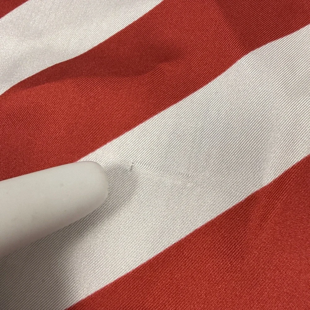 Laure Ralph Lauren Nautical Striped Silk Scarf Red White Blue 36.5